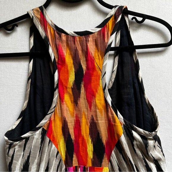 Kaktus boho Striped Women's Tank top cotton dress Sz S - Picture 3 of 12